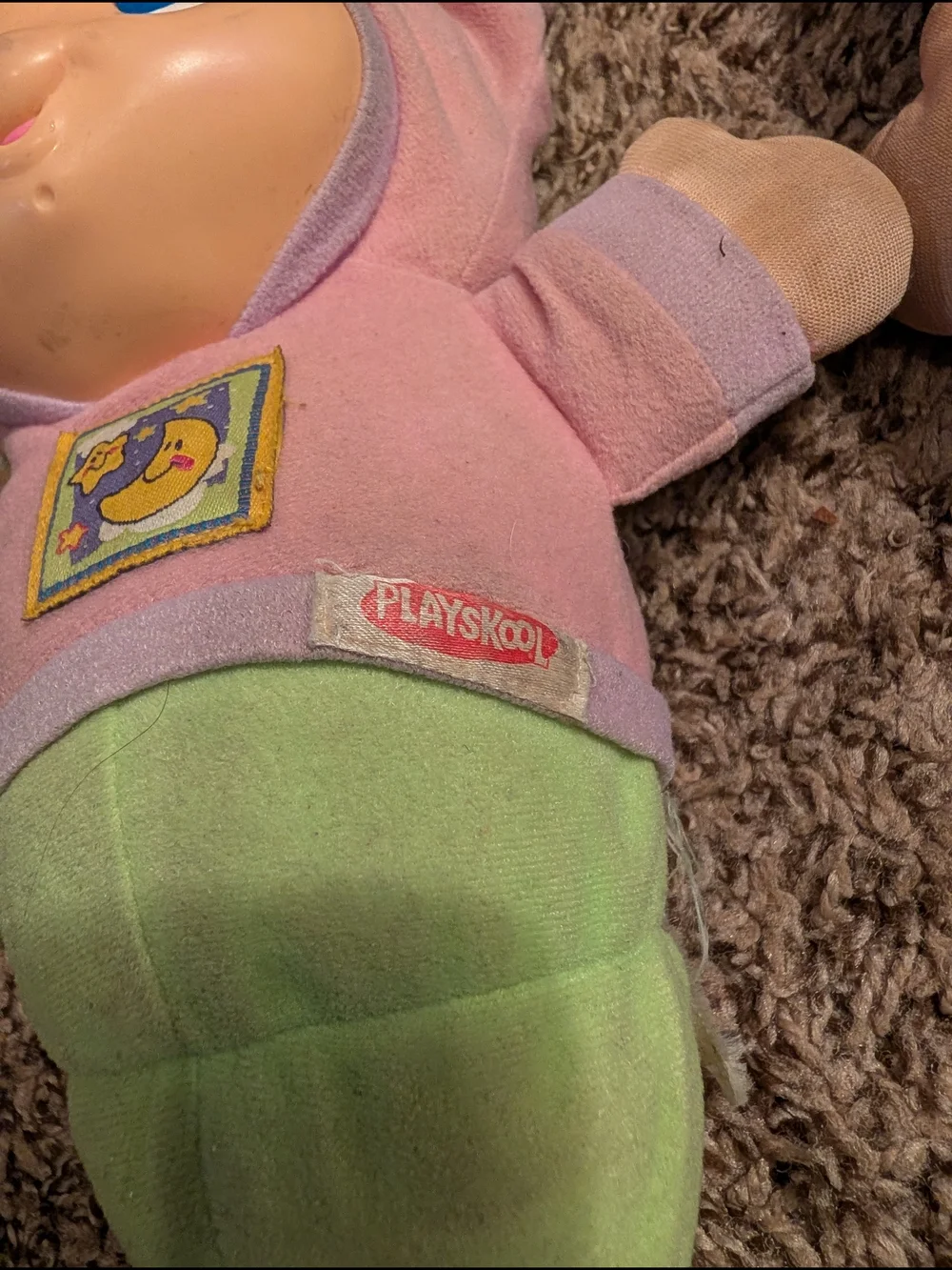 Vintage Playakool Pink and Blue Gloworm Dolls - Set of 2